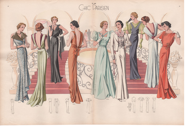 chic parisien fashion illustration 1934